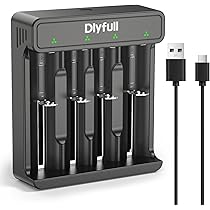 Amazon | Dlyfull リチウムイオン電池 充電器、 18650 急速充電